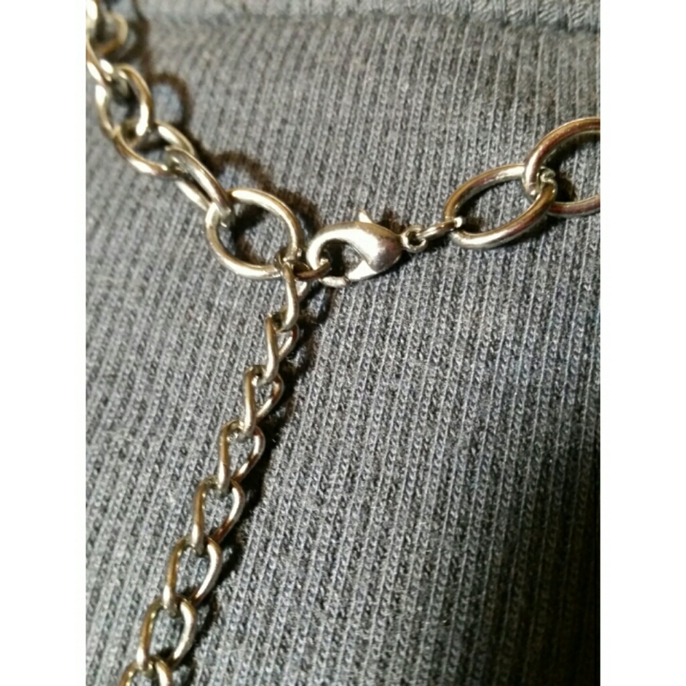 Simply Vera NECKLACE Smoke Tone Chain & Glass Bead - Picture 5 of 11